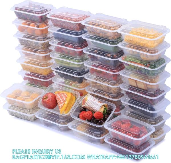 Compartment 24 OZ Meal Prep Plastic Food Storage Containers Reusable Lunch Bento