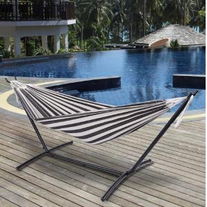 Upgrade Your Relaxation Experience with Wrought Iron Hammock Stand Package Includes Hammock Swing Chair
