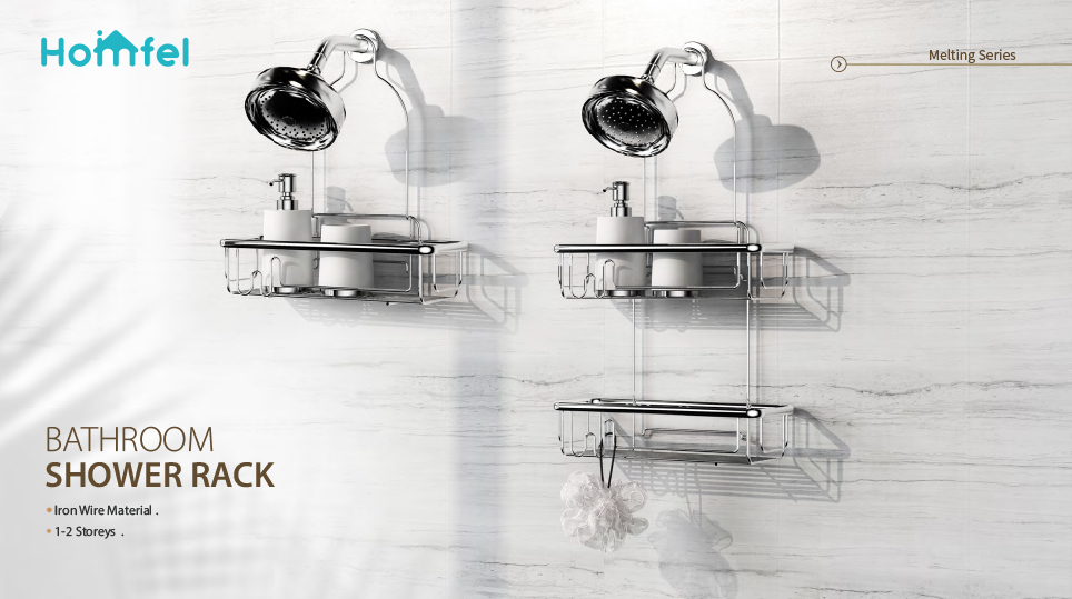 Stainless Steel Wall Mounted Bathroom Wall Shelf No Drilling 28.2*11.5*10.6cm
