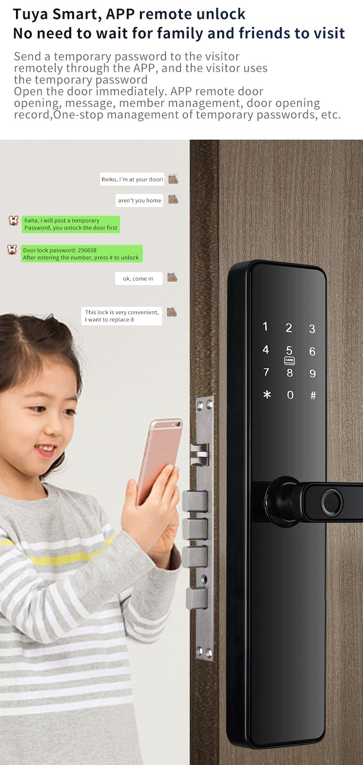 6068 Mortise TTlock Wifi Tuya Door Lock With Fingerprint And Password