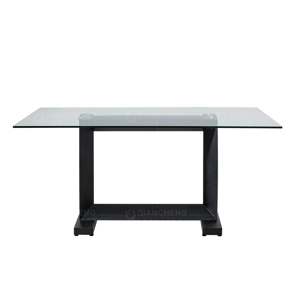 Metal Table Civil Furniture Tempered Glass Dining Table
