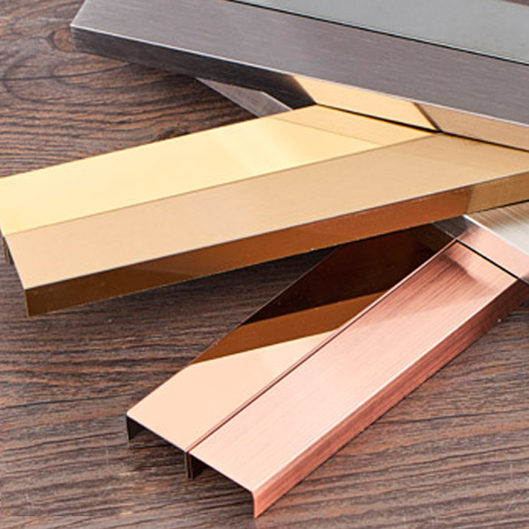 AISI 8K Stainless Steel U Profile L Shaped JIS Ceramic Tile Trim For Wall Decoration