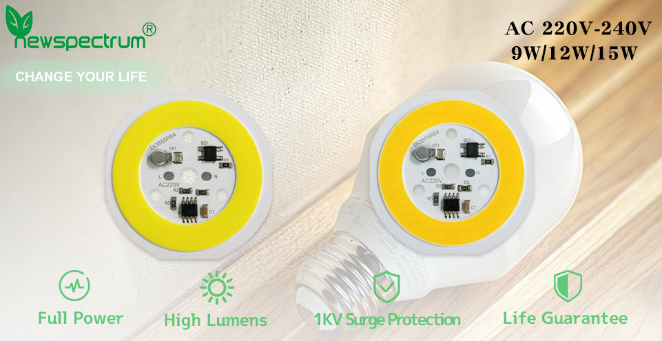 Smart IC COB LED Chip Module Driverless 1400K For E27 A60 A70 LED Bulb