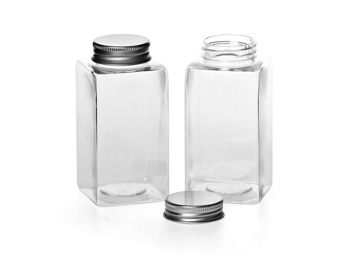Transparent Clear Plastic Cylinder Containers Food Canned with Screwing Cap
