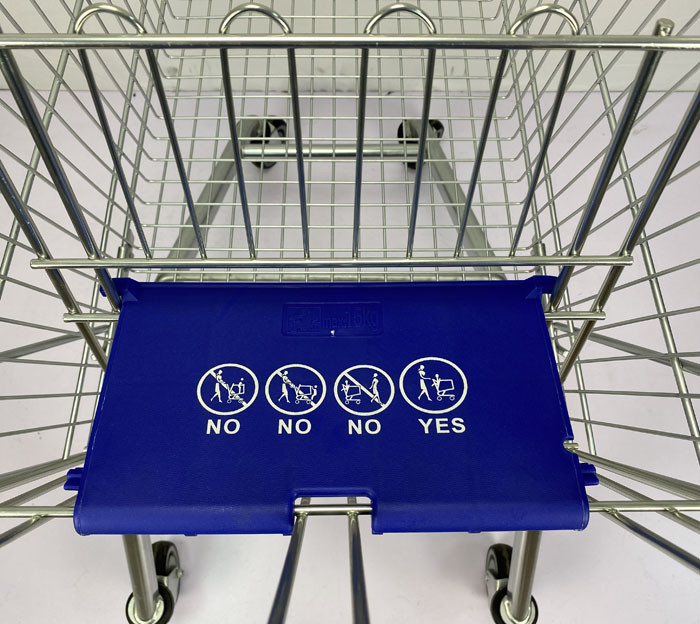 Supermarket 125L Lightweight Shopping Trolley Cart With TPR Wheels