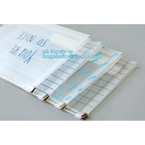 PE & PP double slider wholesale pe plastic file pouch with zipper, PP Plastic