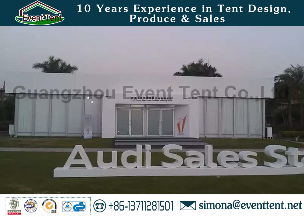 Custom 30 X 50 Frame Tent White , Water Resistant Tent For Auto Show Exhibition