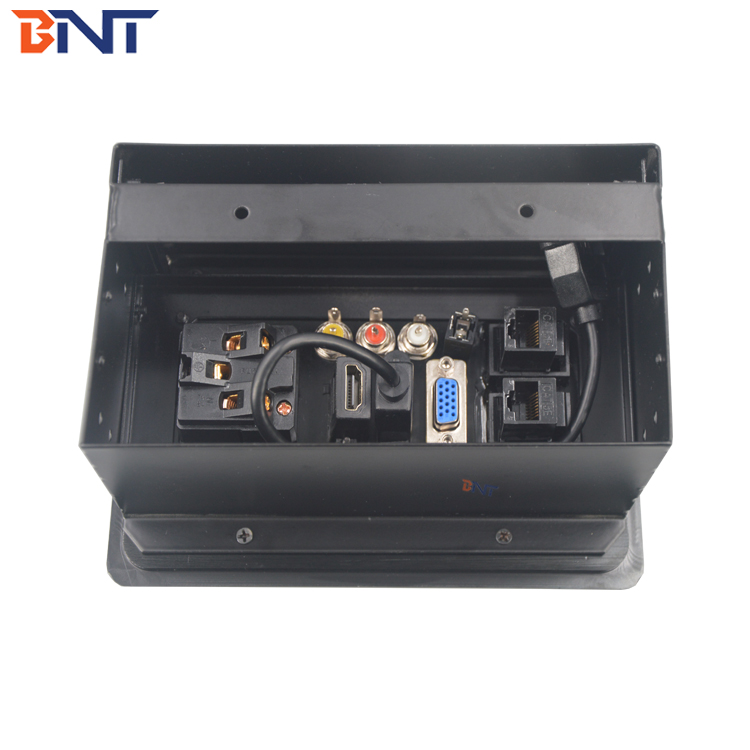 Commercial Compact Table Cable Cubby , Slip Up Conference Table Connectivity Box