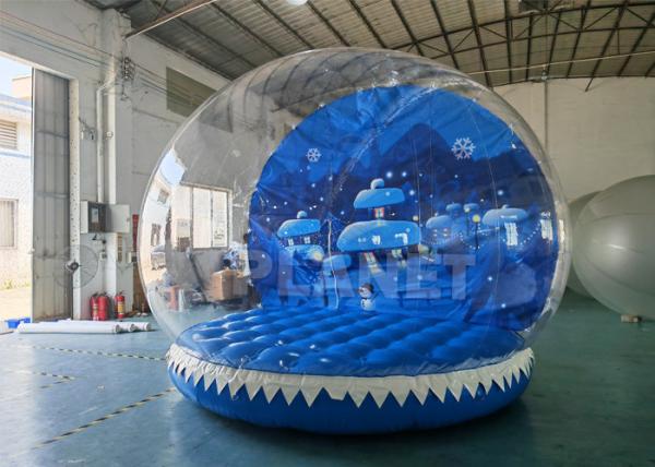 4m Diameter Outdoor Christmas Photo Booth Inflatable Snow Globe For Kids And