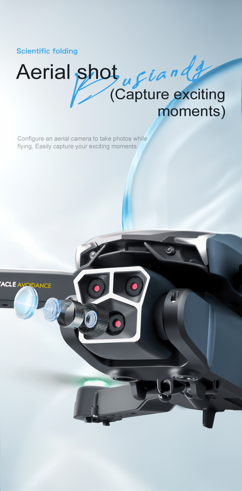 Triple Camera Drone With Obstacle Avoidance Quadcopter Uav Lu600 Flight Time About 4-5min Plastic Construction