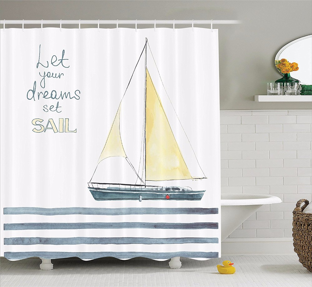 Eco Friendly PEVA Stylish Waterproof Shower Curtain Custom Printing Acceptable