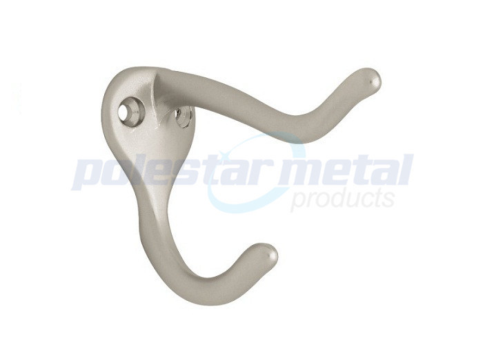 Zinc Alloy Decorative Door Hardware Polished Brass Double Prong Robe Hook 2-1/3"
