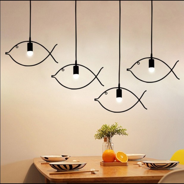 Industrial multi pendant lighting For Living room Bedroom Fish Shape (WH-VP-43)