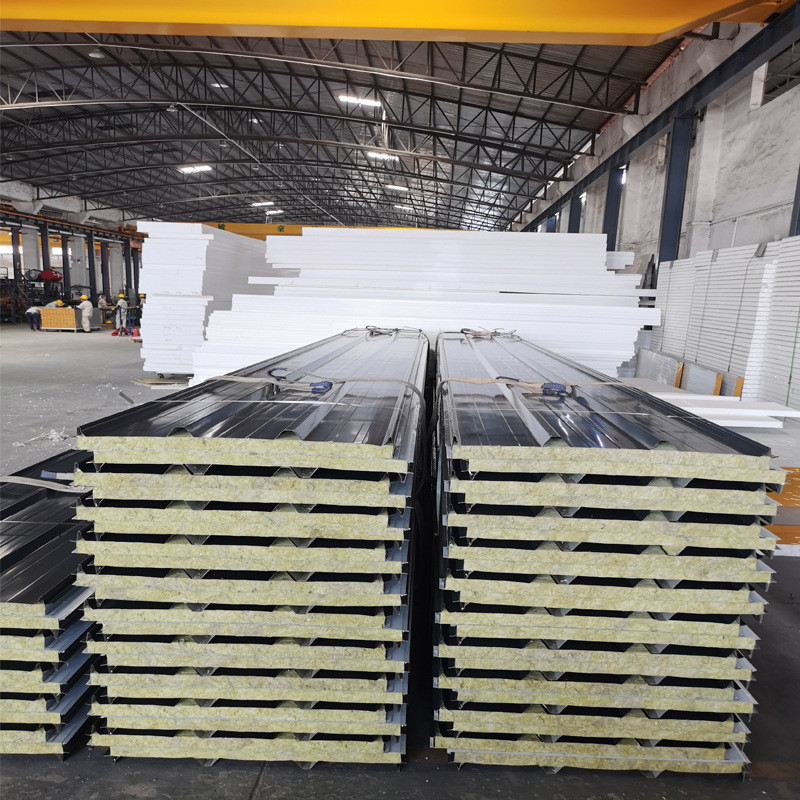Color Steel Rock Wool Sandwich Panel 0.12-0.6mm Aluminum Plate