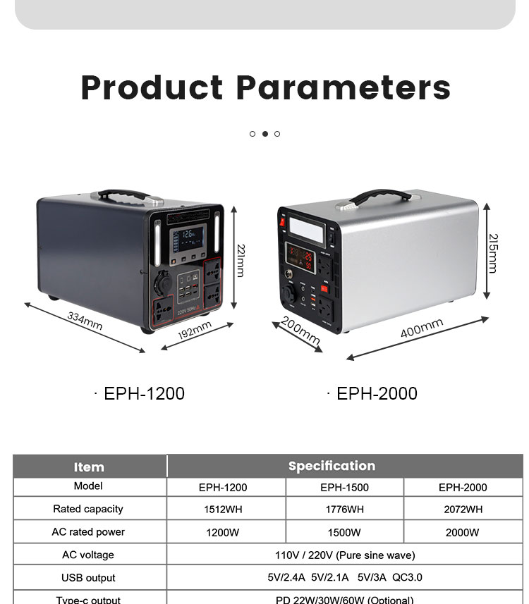 1200W Portable Power Supply Station Lithium Ion 12V 100ah 120ah Solar Battery