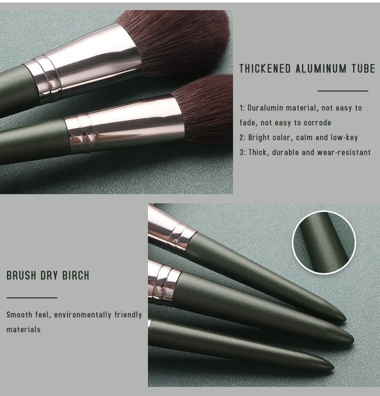 9PCS Cosmetic Makeup Brushes Kit Goat Pony hair Foundation Powder Blush