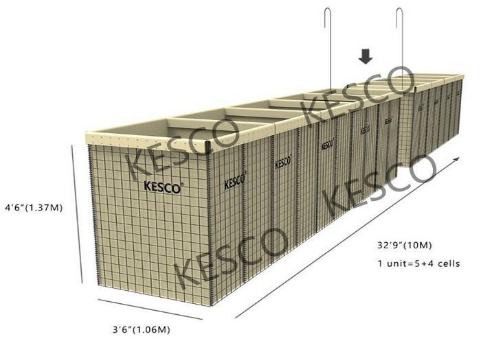 Mil6 Galfan Military Hesco Fence With Long Life Time