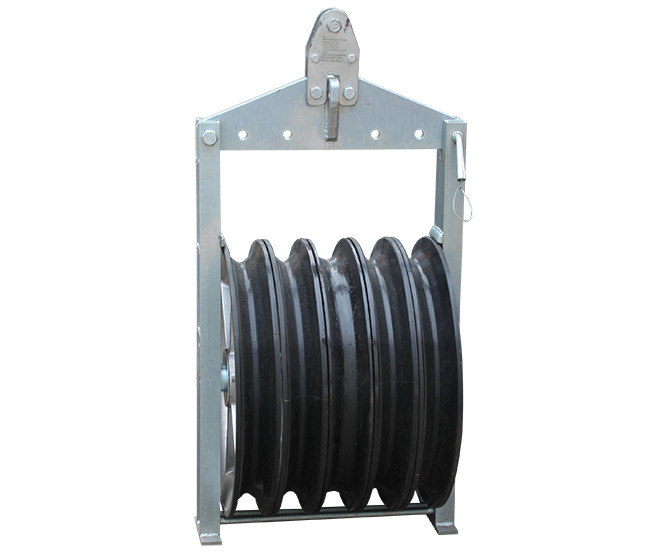 660x100mm Wheel Size Bundled Conductor Pulley 5 Sheave Blocks