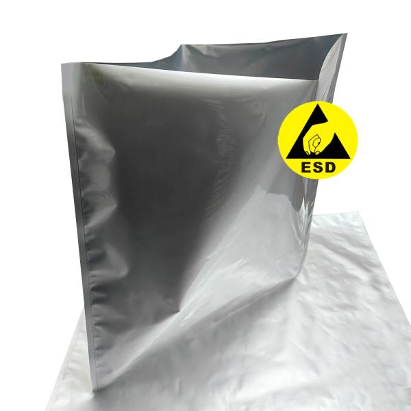 60*60cm ESD Flat Mouth Aluminum Foil Bags Heat Sealed Waterproof Antistatic