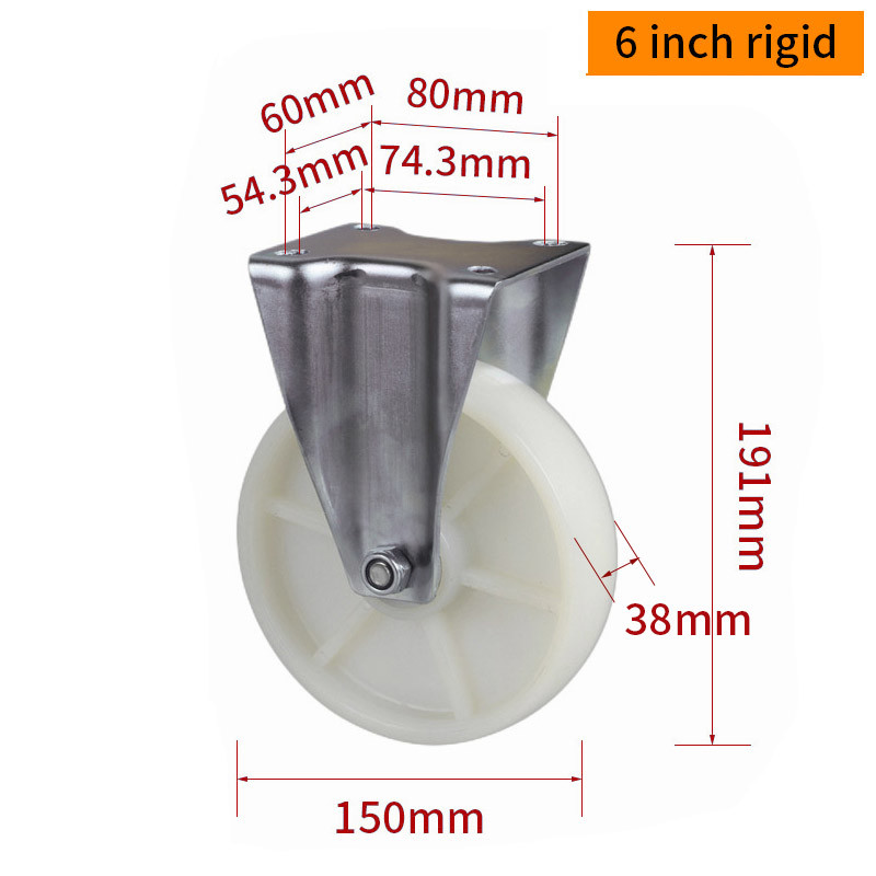 EDL‌ Medium Duty 6inch Caster TPA Plate by Rigid , Swivel and Brake Type 250kg 666P-26