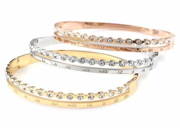 Stainless steel Roman alphabet bracelet female diamond fashion titanium steel