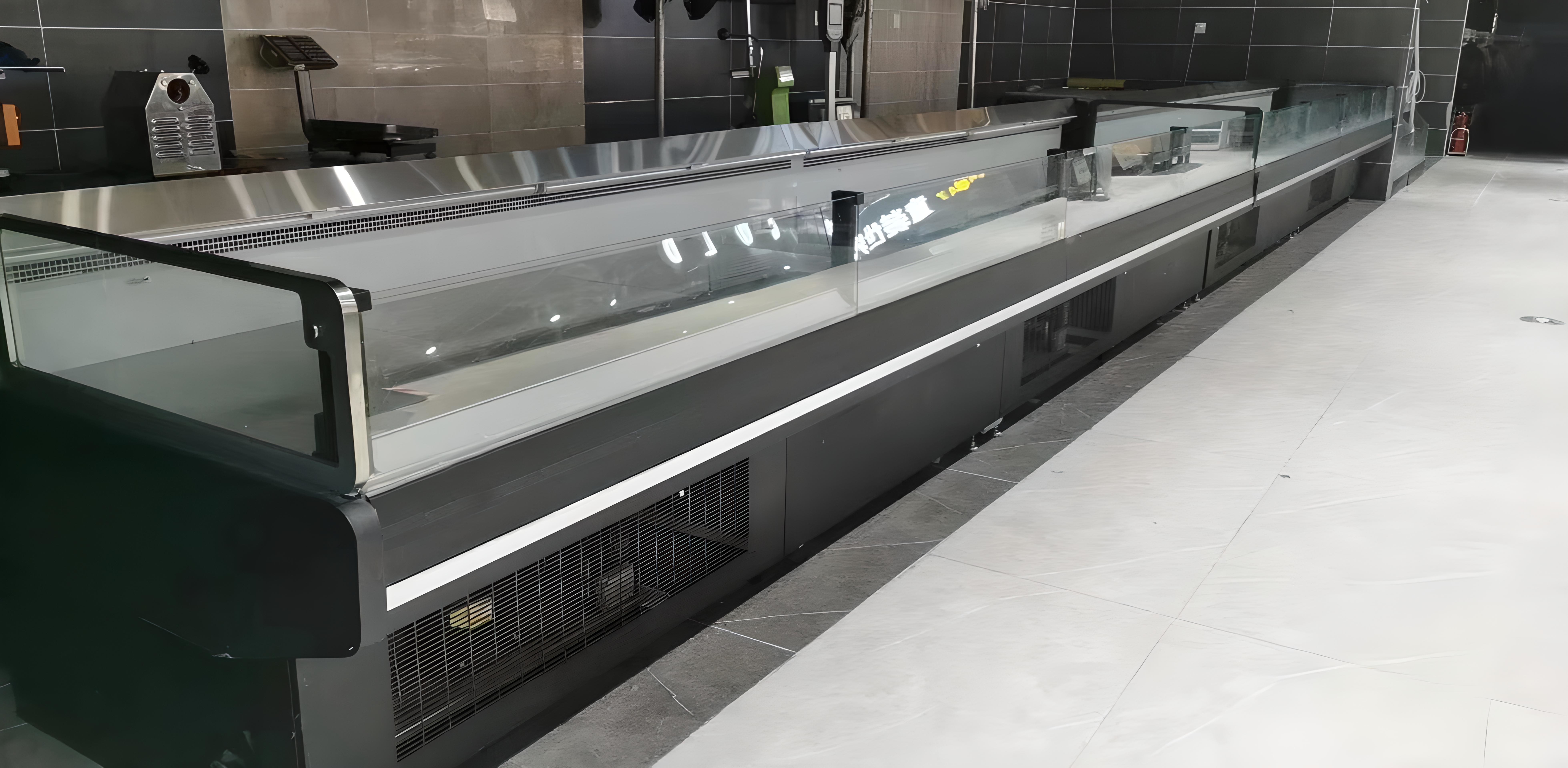 160L Meat Freezer Showcase Butchery No Door Display Fridge Frost - Free