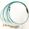 Buy cheap MPO To LC Breakout Fiber Optic Cable 3.0mm 12F LSZH Material Aqua OM3-300 PC from wholesalers