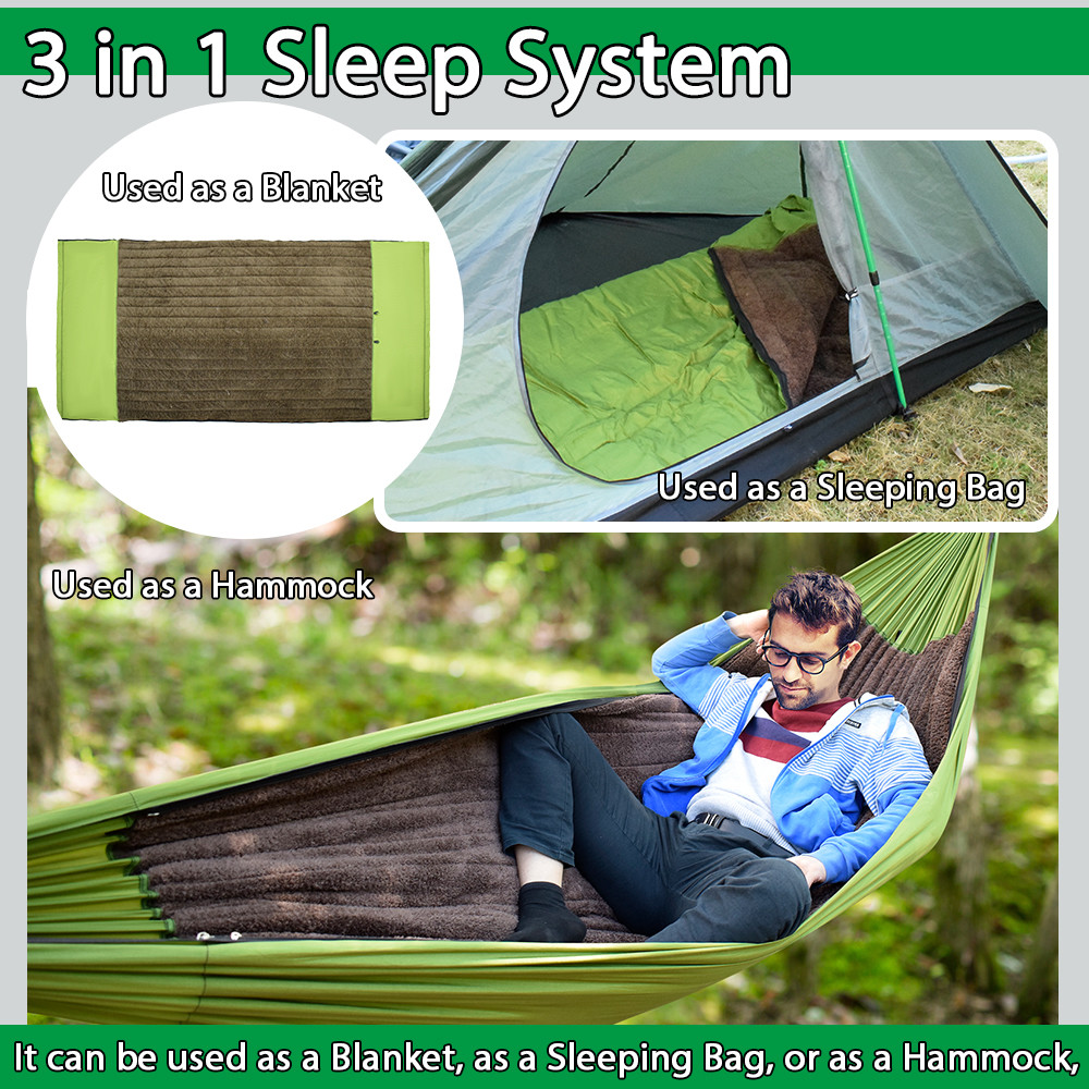280x140cm Underquilt Portable Camping Hammock For Winter
