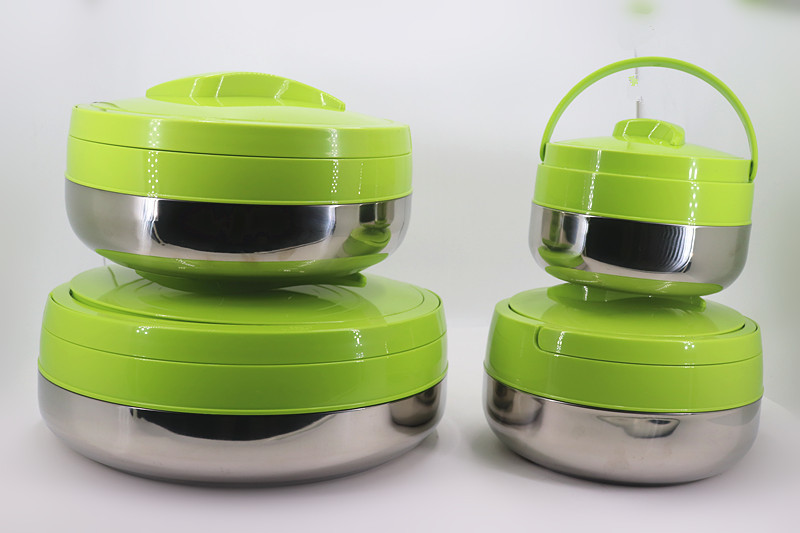 Office Stainless Steel Lunch Box Keep Warm Wtih Green Cover 2L - 10L Capacity