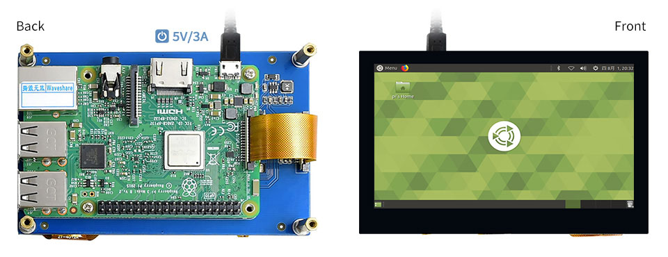 5.0 Inch Raspberry Pi Module 800*480 MIPI IPS TFT DSI Multi Touch LCD Module
