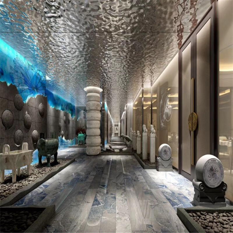 mirror hammered 304 stainless steel panel for ceiling system metal project