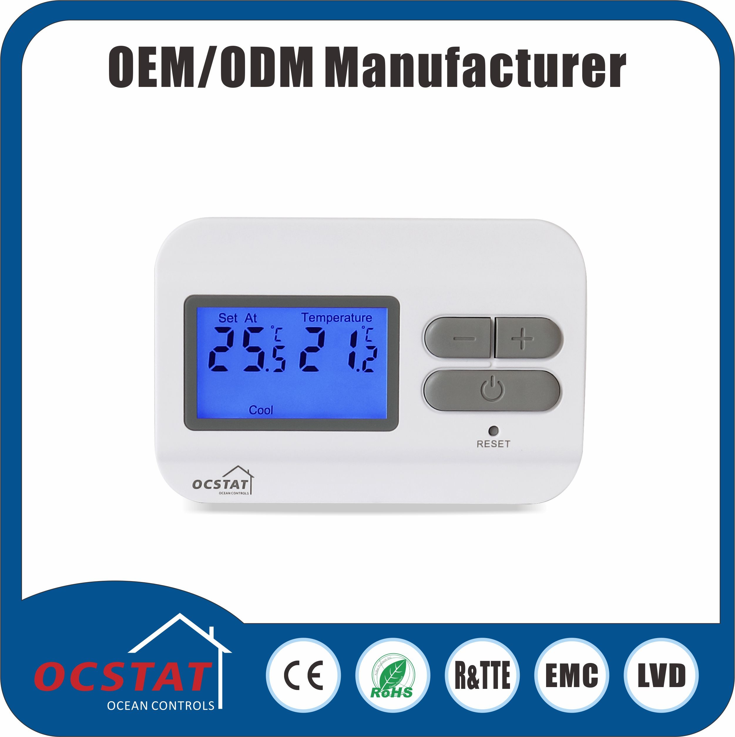 Heat Only Digital Thermostat / Non Programmable Thermostat Heating And Cooling wired digital thermostat HVAC system