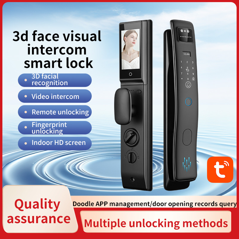  Smart Home S958Max Fingerprint Card Code Key Video Intercom Face ID Recognition Tuya Door Lock Manufactures