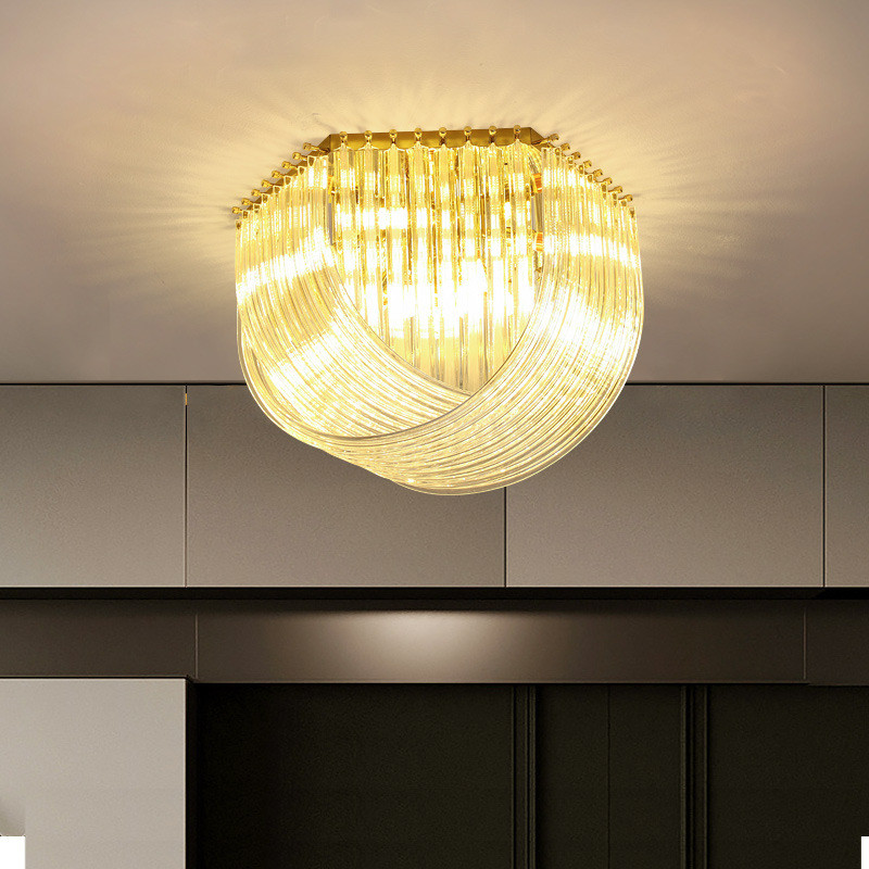3000K Warm White Color Temperature Modern Pendant Light With Creative Water Wave Gold Chandelier