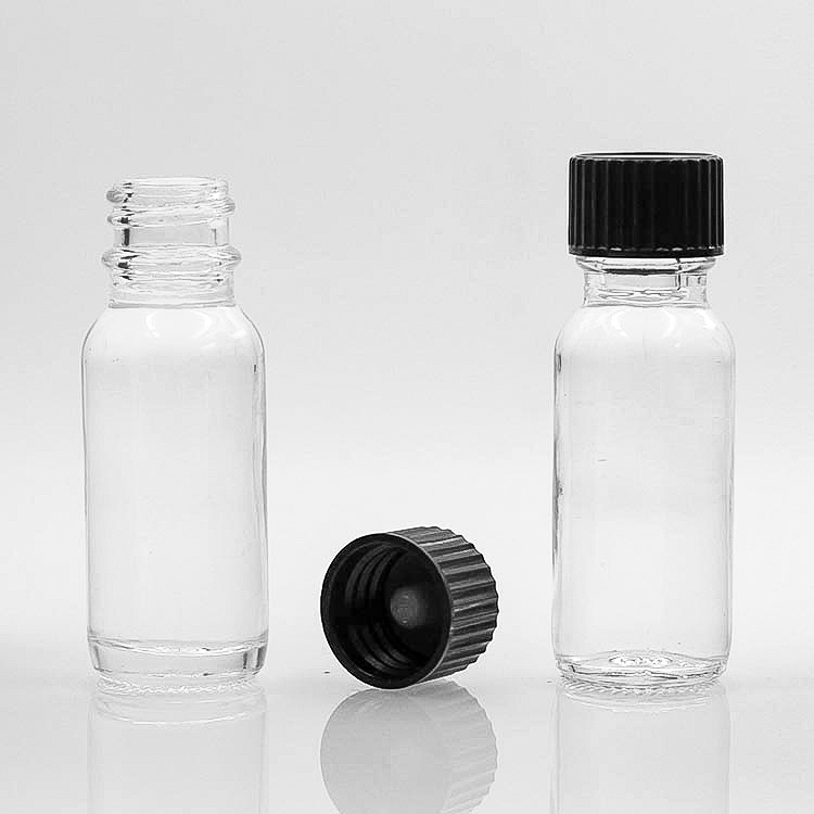 15ml Boston Glass Bottles Clear Round Color Logo Customized For Massage Oil