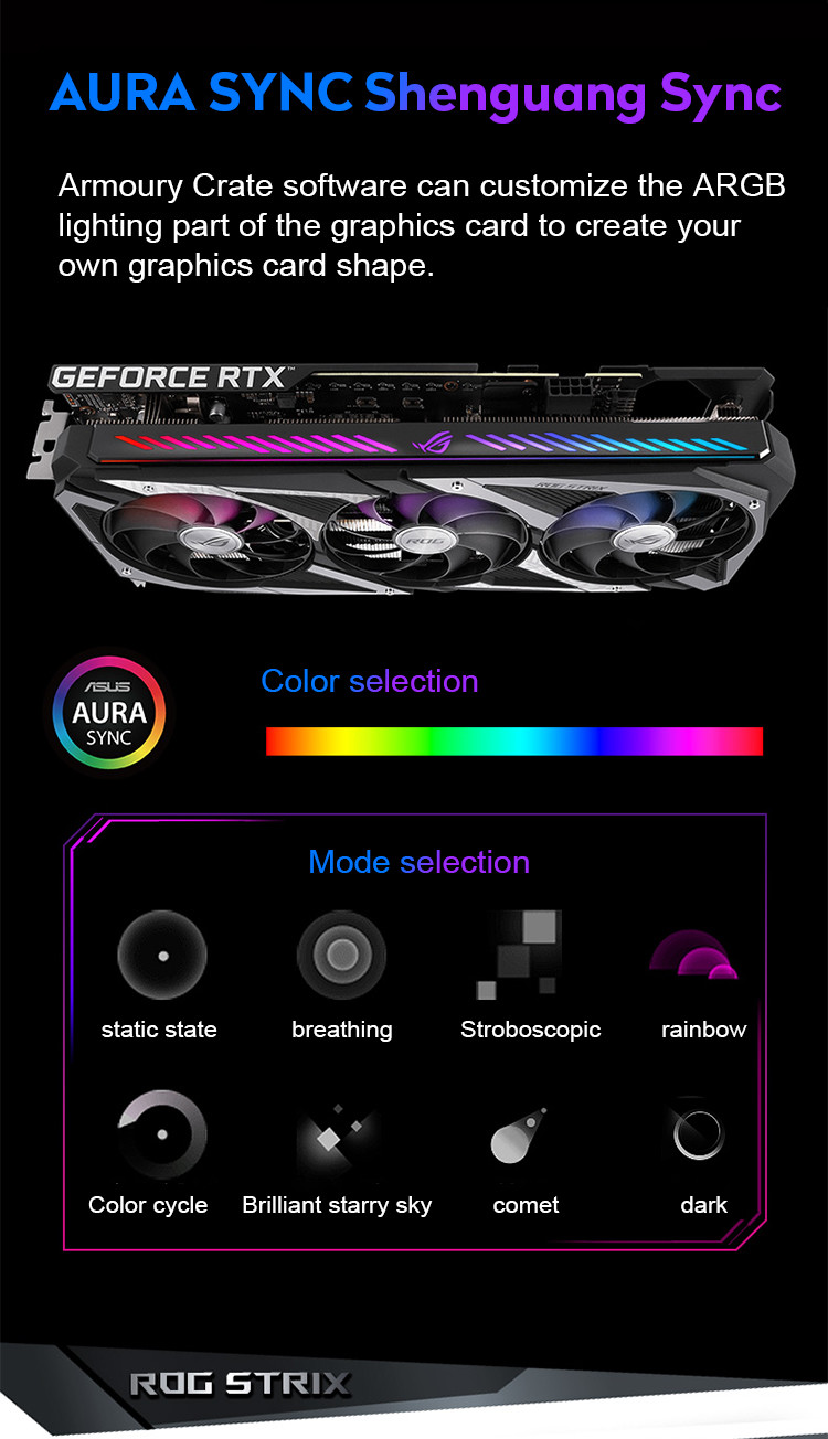 ROG-STRIX-RTX3050-O8G-GAMING Gaming PC Graphics Card PCI Express 4.0 16X Interface