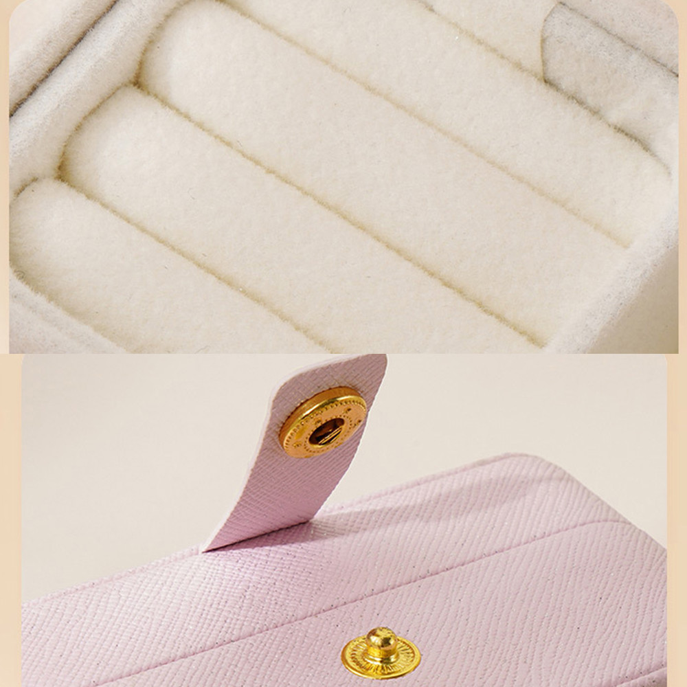 Customizable Pearlescent White Mini Travel Jewelry Organizer Box Small Portable Storage Case 9.5*5*5cm