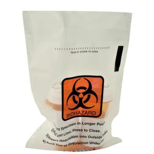 Biohazard Transparent 8x10cm Specimen Transport Bag Heat Seal