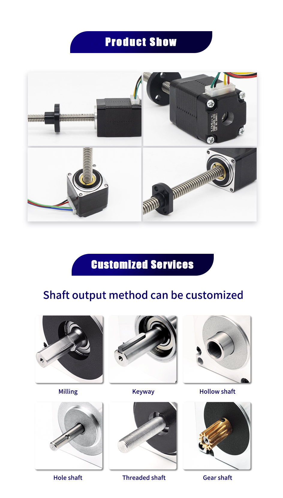 1300/1900mN.m Nema 23 Micro Screw Shaft Linear Stepper Motor With Lead Screw For 3d Printer Length 55/76mm
