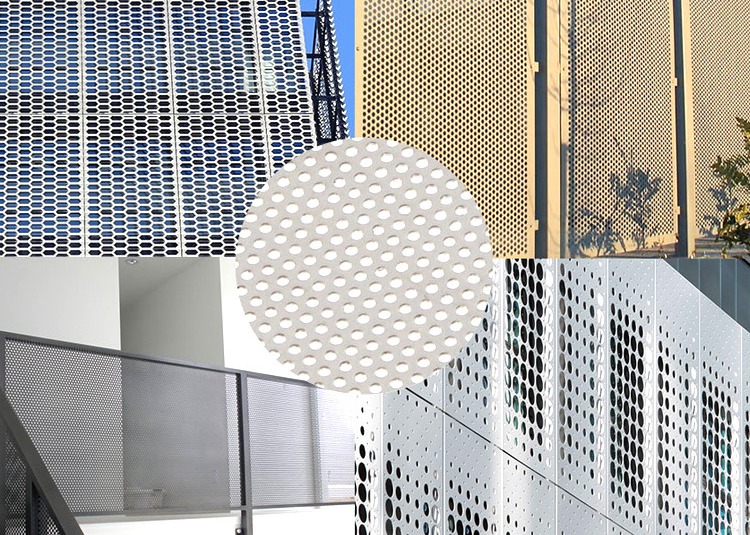 Galvanised Decorative Wire Mesh Panels Perforated 100mm Diameter