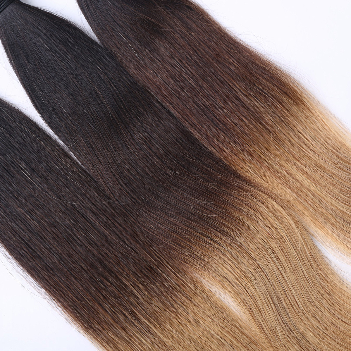 Wholesle Human Hair Extension Ombre 3 Color Thick Hair Unproduced Peruvian Hair Weft