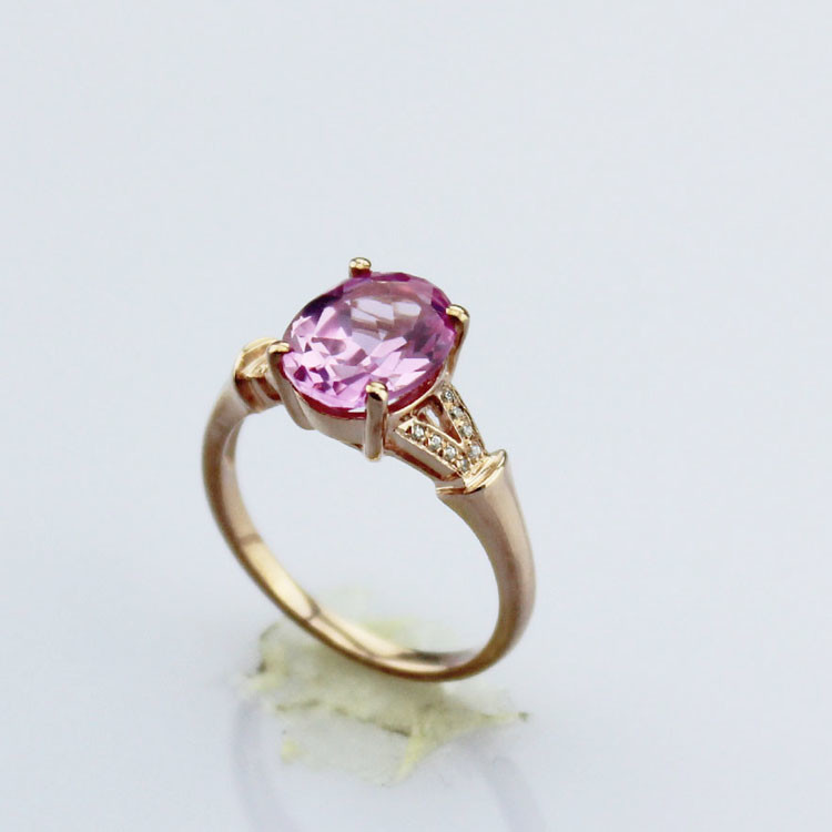 White Gold Plated Sterling Silver Oval Cubic Zircon Ruby Ring(F56)