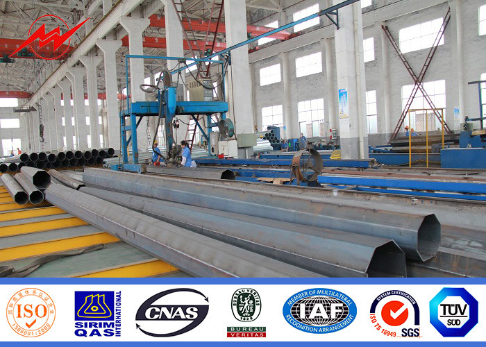 2.75*127*248*10670mm Gr,345 Mpa HDG Steel Power Pole Monopoles With AWS D1.1