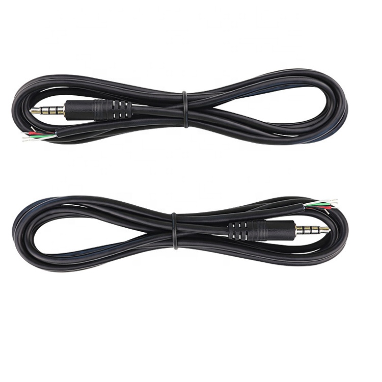 Custom 4 Poles TRRS 3.5mm Stereo Audio Jack to Stripped Pigtail Tinned Bare Wire End Cable