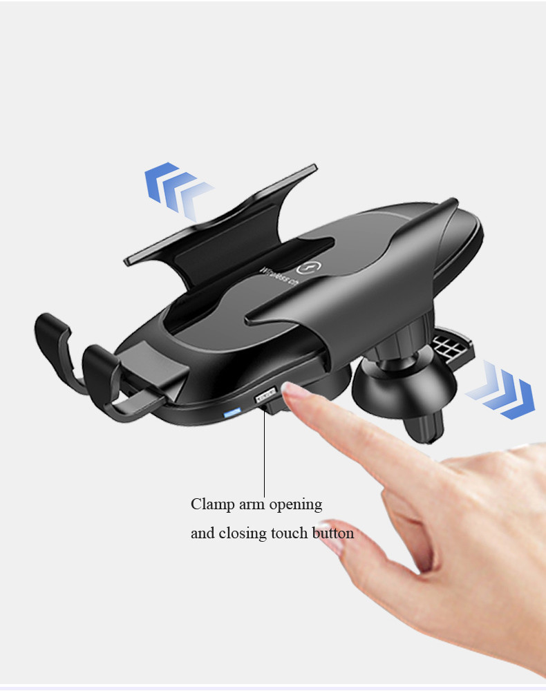 360 Rotation 10W Car Mount Wireless Charger Cell Phone Mount Charger