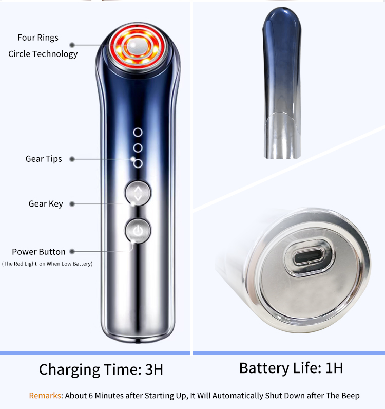 RF EMS Electric Vibrating Facial Massager Personal Care Skin Lifting