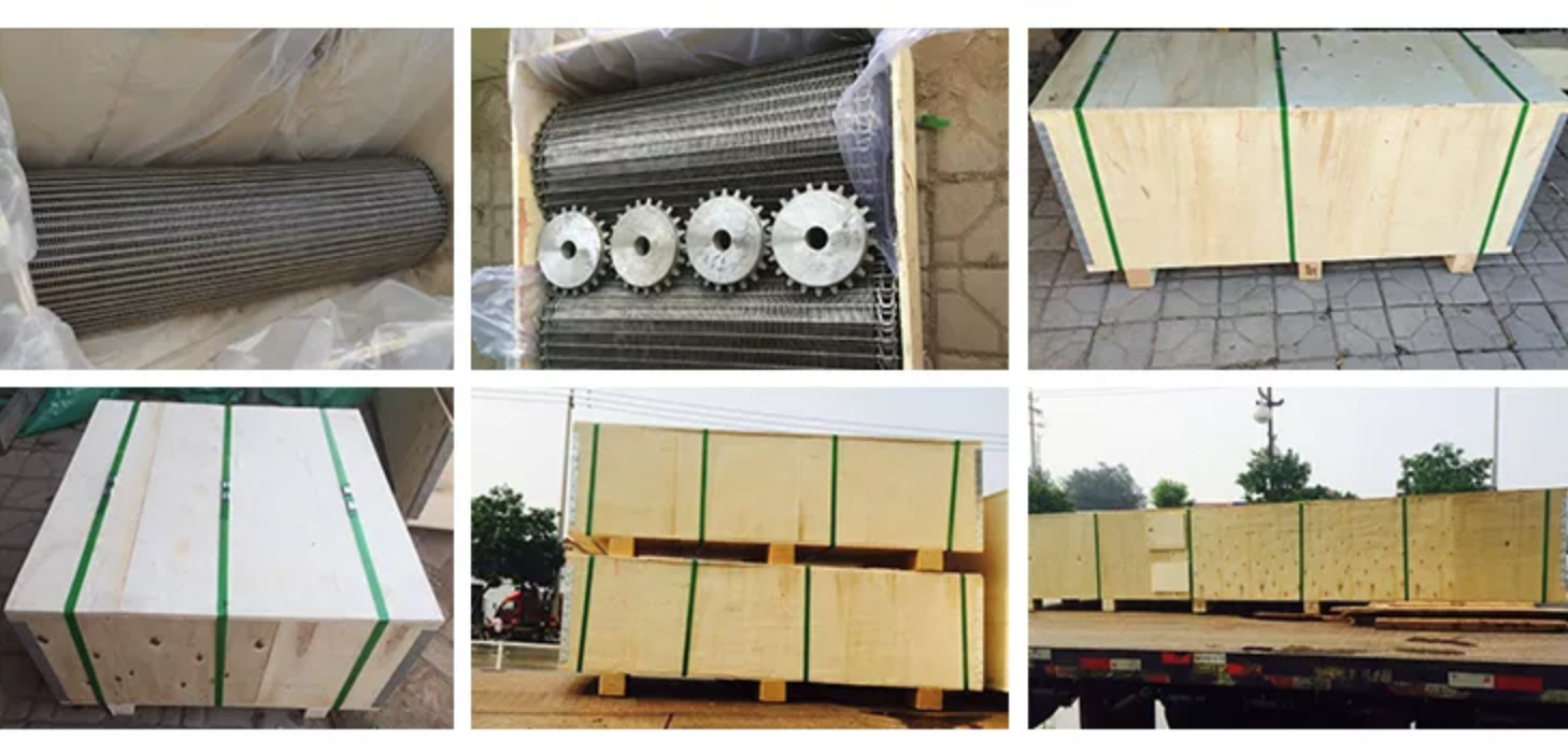 Food Processing Stainless Steel Wire Flat Chain Link Mesh Conveyor Belt