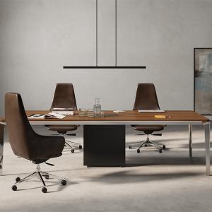 Support customization Modern Design Dark Wood Grain Conference Table With Cold