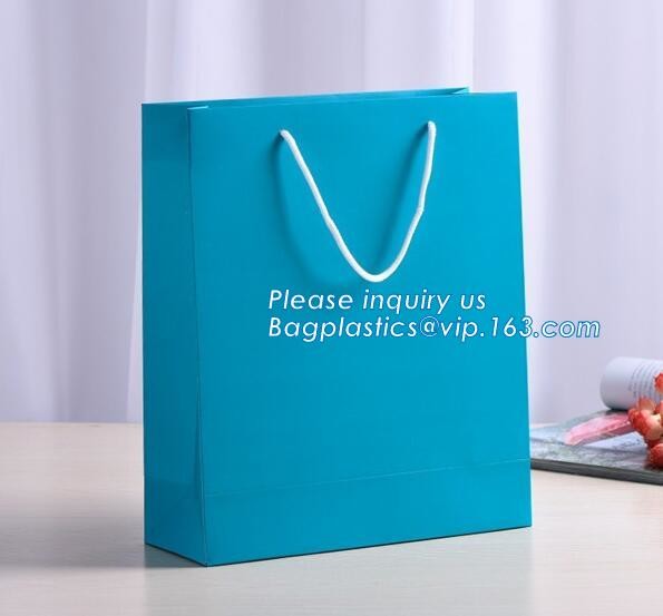 Luxury paper bags with handles Different Sizes,250gsm art paper shopping carrier bag custom printing with handle rope
