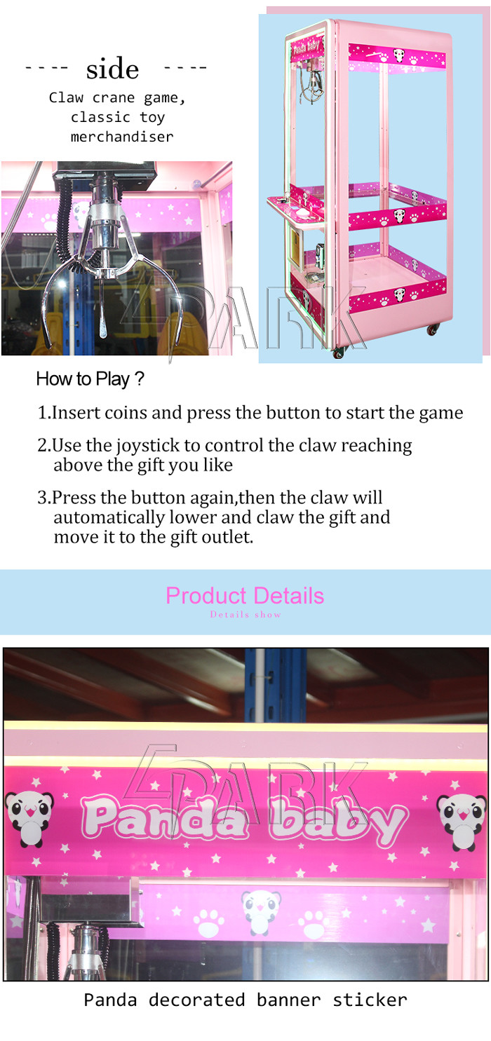 British Style 1 Player Toy Claw Crane Game Machine For Shopping Mall